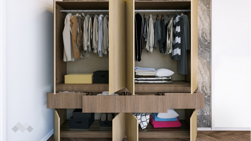 Спален комплект Мирела дъб линеа с орех линеа - изглед 9