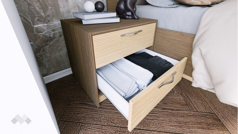 Спален комплект Мирела дъб линеа с орех линеа - изглед 7