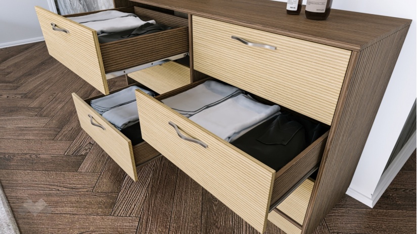 Спален комплект Мирела дъб линеа с орех линеа - изглед 12