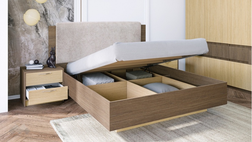 Спален комплект Мирела дъб линеа с орех линеа - изглед 5