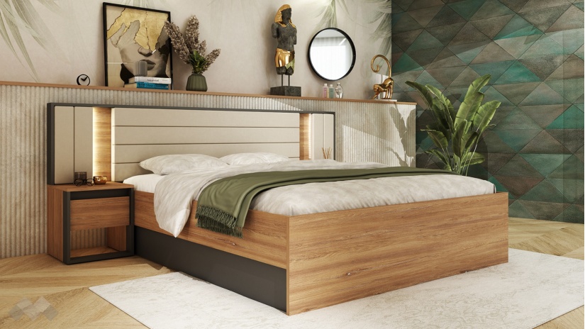 Спален комплект с тоалетка графит с денвър - изглед 3