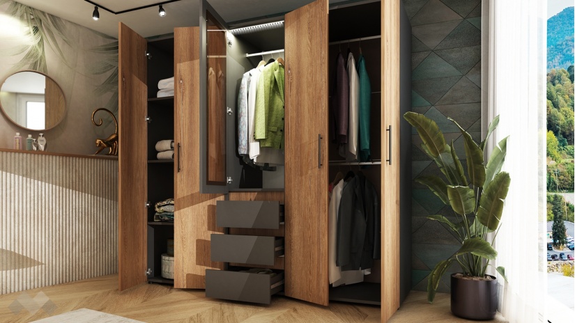 Спален комплект Нарди графит с денвър - изглед 5