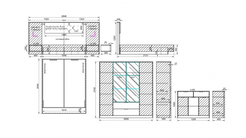 Спален комплект Опиум с включен матрак Бонел 160/200 блонд сърфейс с лате - изглед 15