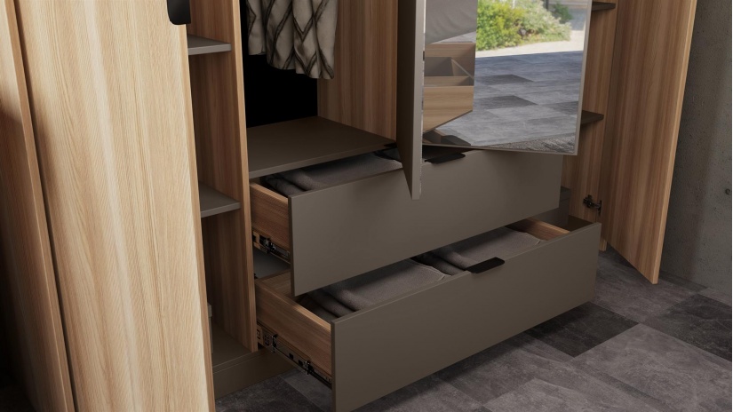 Спален комплект Опиум с включен матрак Бонел 160/200 блонд сърфейс с лате - изглед 11