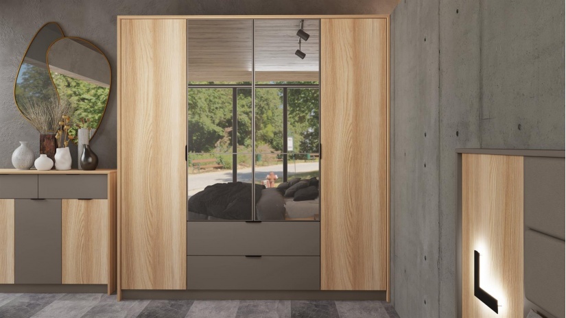 Спален комплект Опиум с включен матрак Бонел 160/200 блонд сърфейс с лате - изглед 9