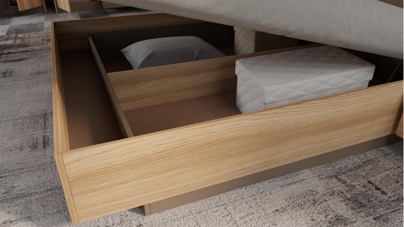 Спален комплект Опиум с включен матрак Бонел 160/200 блонд сърфейс с лате - изглед 6