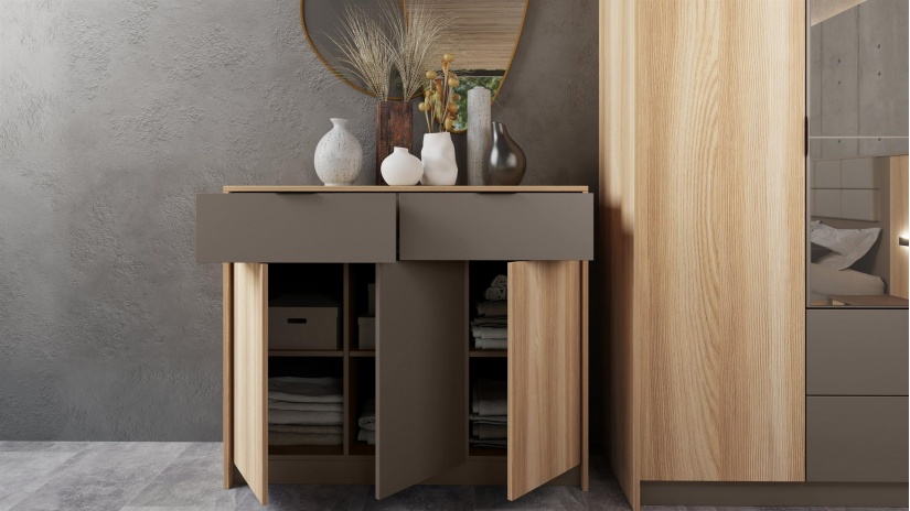 Спален комплект Опиум с включен матрак Бонел 160/200 блонд сърфейс с лате - изглед 13