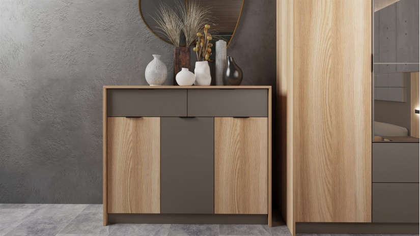 Спален комплект Опиум с включен матрак Бонел 160/200 блонд сърфейс с лате - изглед 12