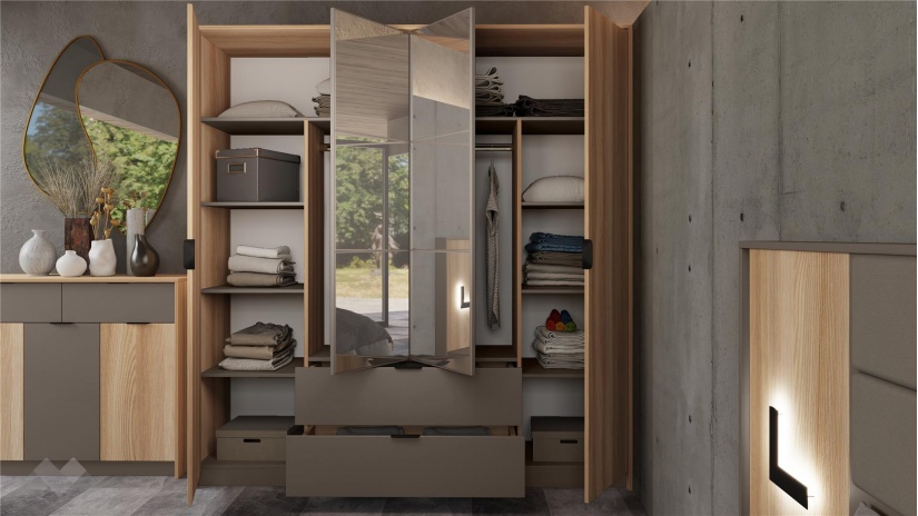 Спален комплект Опиум с включен матрак Бонел 160/200 блонд сърфейс с лате - изглед 10