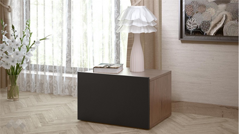 Спален комплект Ребека с включен матрак Бонел 160/200 тъмен кедър с черно шагре - изглед 3 - МебелМаг Спален комплект Ребека с включен матрак Бонел 160/200 тъмен кедър с черно шагре - изглед 3