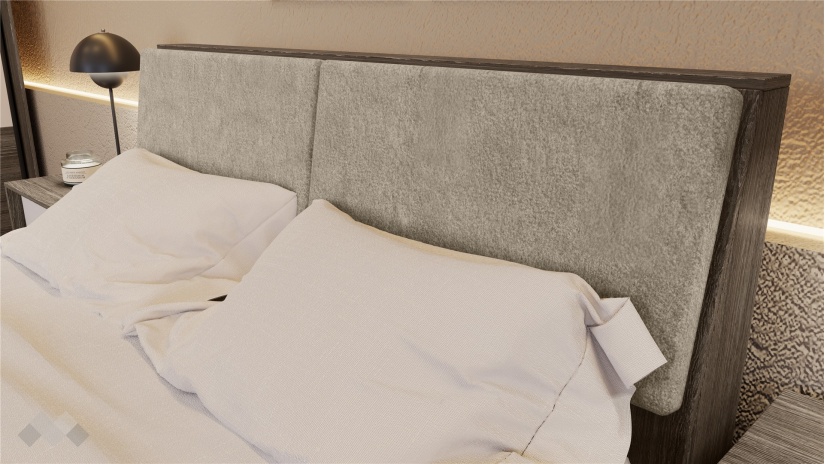 Спален комплект Соломон с включен матрак Бонел 160/200 дъб ърбън кафе с кашмир - изглед 4