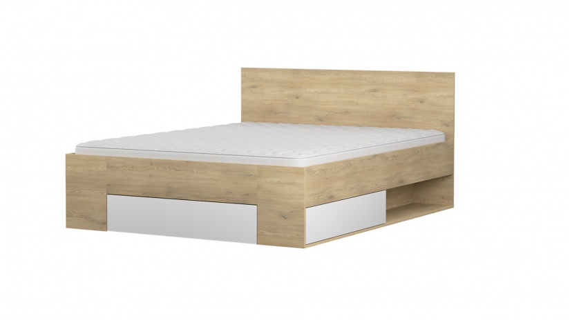 Спален комплект Лорис дъб кремона с бял гланц - изглед 3