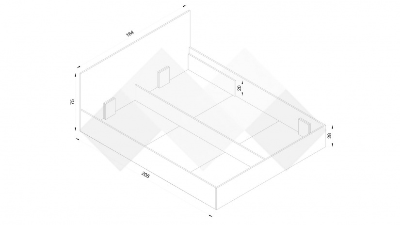 Спалня Адам с включен матрак Бонел 160/200 дъб крафт бял - изглед 2 - МебелМаг Спалня Адам с включен матрак Бонел 160/200 дъб крафт бял - изглед 2