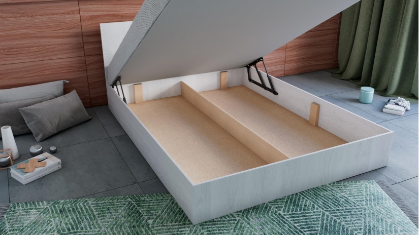 Спалня 144/190 Арго с включен матрак Бонел 144/190 бял фладер - изглед 2 - МебелМаг Спалня 144/190 Арго с включен матрак Бонел 144/190 бял фладер - изглед 2