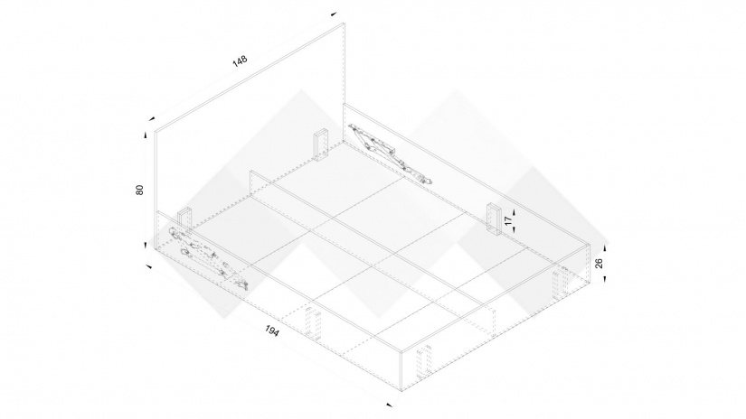 Спалня 144/190 Арго с включен матрак Бонел 144/190 дъб сонома - изглед 3
