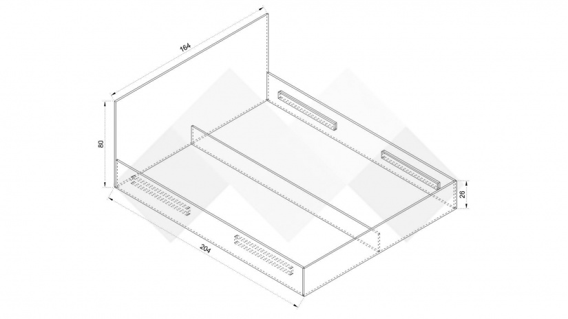 Спалня 160/200 Арго с включен матрак Бонел 160/200 бял фладер - изглед 2 - МебелМаг Спалня 160/200 Арго с включен матрак Бонел 160/200 бял фладер - изглед 2