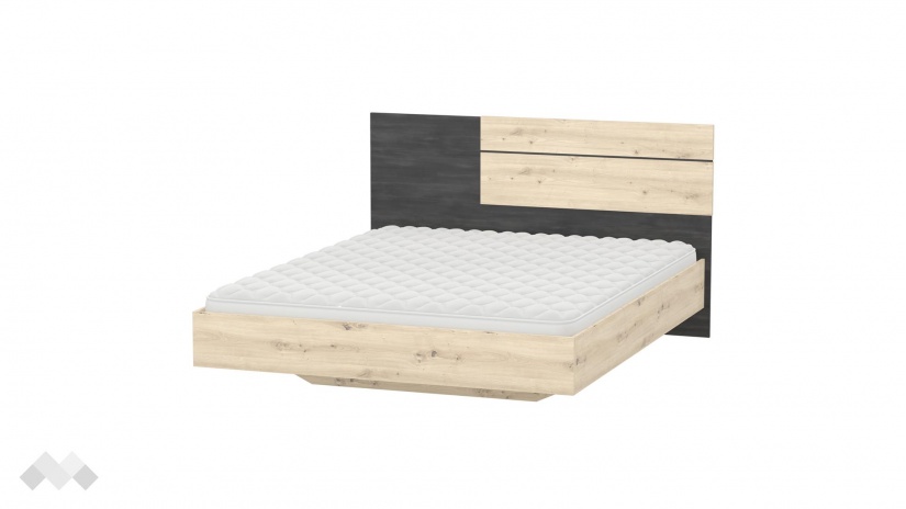 Спалня 160/200 Бафра с включен матрак Бонел 160/200 дъб артисан с тъмен норвежки бор - изглед 3