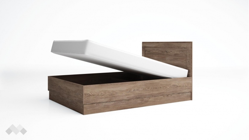 Спалня 140/200 Борей с включен матрак Бонел 140/200 браун силвърджак - изглед 2 - МебелМаг Спалня 140/200 Борей с включен матрак Бонел 140/200 браун силвърджак - изглед 2