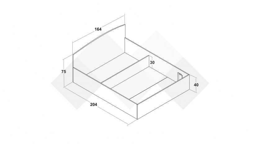 Спалня 160/200 Борей с включен матрак Бонел 160/200 дъб вотан светъл с антрацит - изглед 3 - МебелМаг Спалня 160/200 Борей с включен матрак Бонел 160/200 дъб вотан светъл с антрацит - изглед 3