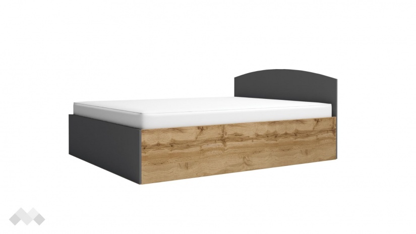 Спалня 160/200 Борей с включен матрак Бонел 160/200 дъб вотан светъл с антрацит - изглед 1 - МебелМаг Спалня 160/200 Борей с включен матрак Бонел 160/200 дъб вотан светъл с антрацит - изглед 1
