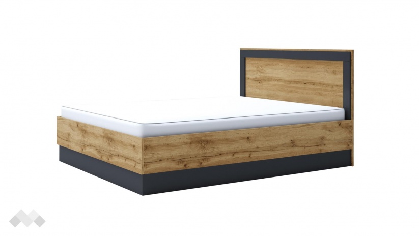 Спалня 160/200 Борей с включен матрак Бонел 160/200 дъб вотан светъл с антрацит - изглед 1 - МебелМаг Спалня 160/200 Борей с включен матрак Бонел 160/200 дъб вотан светъл с антрацит - изглед 1