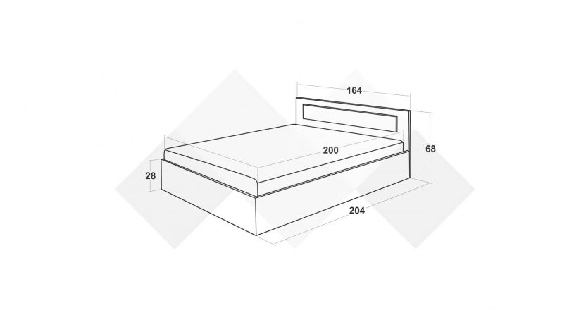 Спалня 160/200 Жизел антрацит с дъб сонома - изглед 2 - МебелМаг Спалня 160/200 Жизел антрацит с дъб сонома - изглед 2