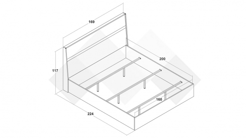 Спалня 160/200 Керина с включен матрак Бонел 160/200 памучно бежов с травертин - изглед 2 - МебелМаг Спалня 160/200 Керина с включен матрак Бонел 160/200 памучно бежов с травертин - изглед 2