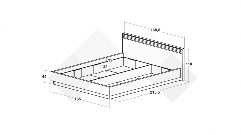 Спалня 160/200 Невада с включен матрак Бонел 160/200 бежов мат с дъб - изглед 2 - МебелМаг Спалня 160/200 Невада с включен матрак Бонел 160/200 бежов мат с дъб - изглед 2