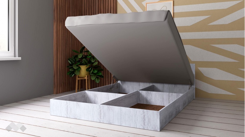 Спалня 144/190 №1 с включен матрак Бонел 144/190 дъб антик - изглед 2 - МебелМаг Спалня 144/190 №1 с включен матрак Бонел 144/190 дъб антик - изглед 2