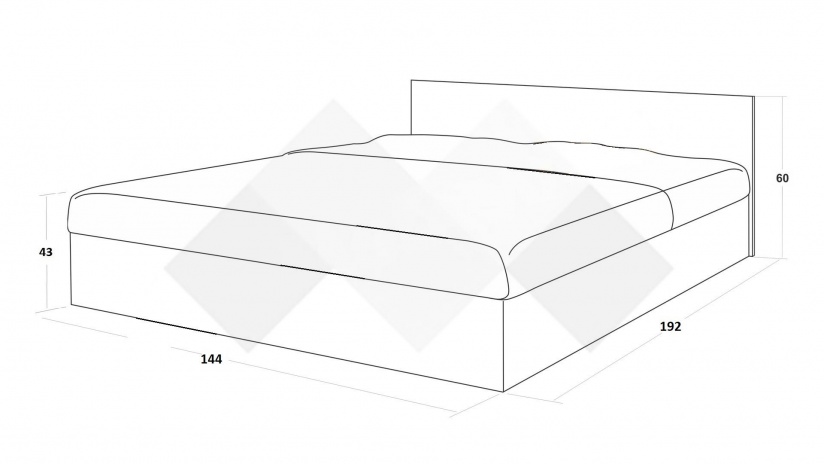 Спалня 144/190 №1 с включен матрак Бонел 144/190 дъб антик - изглед 3 - МебелМаг Спалня 144/190 №1 с включен матрак Бонел 144/190 дъб антик - изглед 3
