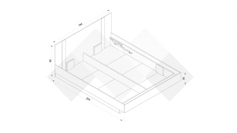 Спалня 160/200 Оптима с включен матрак Бонел 160/200 малта с антрацит - изглед 3