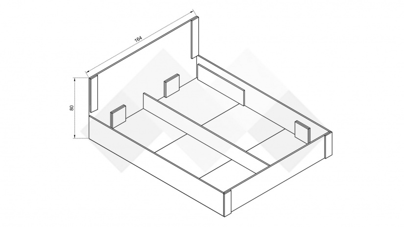 Спалня 160/200 Париж с включен матрак Бонел 160/200 светла сонома с бяло гладко - изглед 2 - МебелМаг Спалня 160/200 Париж с включен матрак Бонел 160/200 светла сонома с бяло гладко - изглед 2
