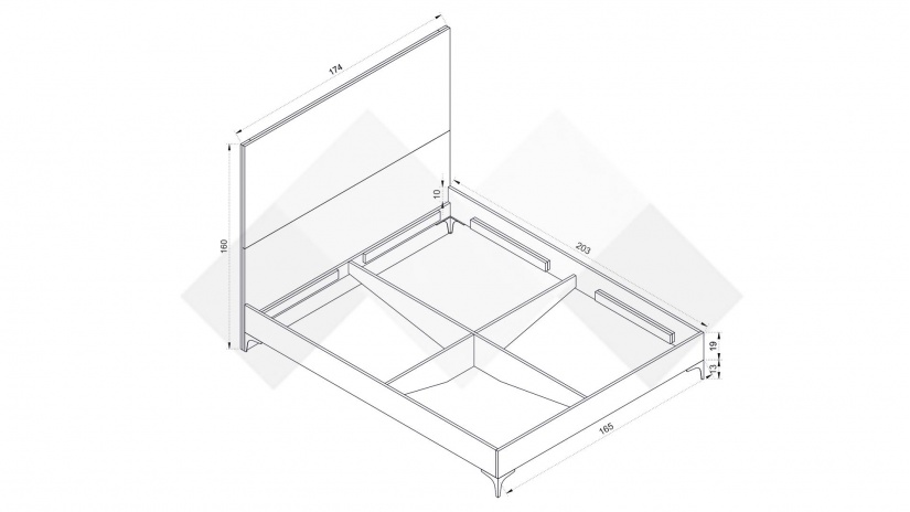 Спалня 160/200 Комо дъб ърбан ойстър с бяло - изглед 2 - МебелМаг Спалня 160/200 Комо дъб ърбан ойстър с бяло - изглед 2
