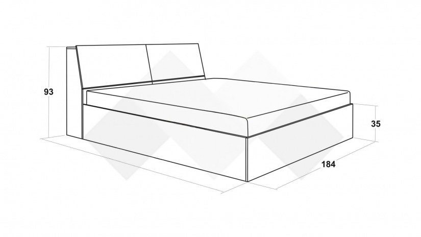Спалня с ракла 180/200 Хироу с включен матрак Бонел 180/200 дъб вотан с черно шагре - изглед 4 - МебелМаг Спалня с ракла 180/200 Хироу с включен матрак Бонел 180/200 дъб вотан с черно шагре - изглед 4
