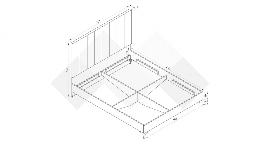 Спалня 160/200 Комо дъб ърбан ойстър - изглед 2 - МебелМаг Спалня 160/200 Комо дъб ърбан ойстър - изглед 2