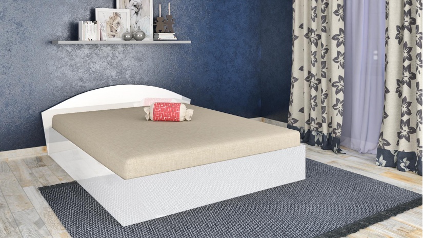 Спалня 160/200 Шайн с включен матрак Бонел 160/200 бял гланц - изглед 1 - МебелМаг Спалня 160/200 Шайн с включен матрак Бонел 160/200 бял гланц - изглед 1