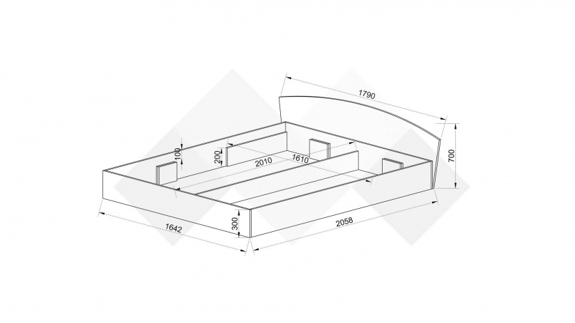 Спалня 160/200 Скай с включен матрак Бонел 160/200 нардо сив - изглед 4 - МебелМаг Спалня 160/200 Скай с включен матрак Бонел 160/200 нардо сив - изглед 4