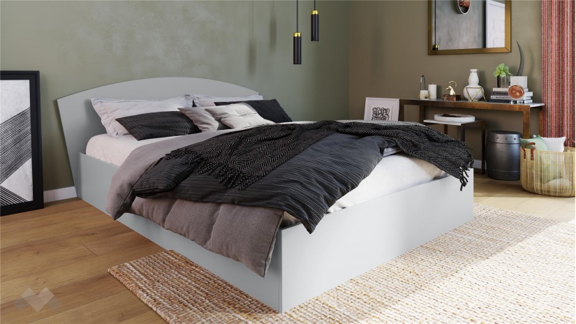 Спалня 160/200 Скай с включен матрак Бонел 160/200 нардо сив - изглед 1 - МебелМаг Спалня 160/200 Скай с включен матрак Бонел 160/200 нардо сив - изглед 1