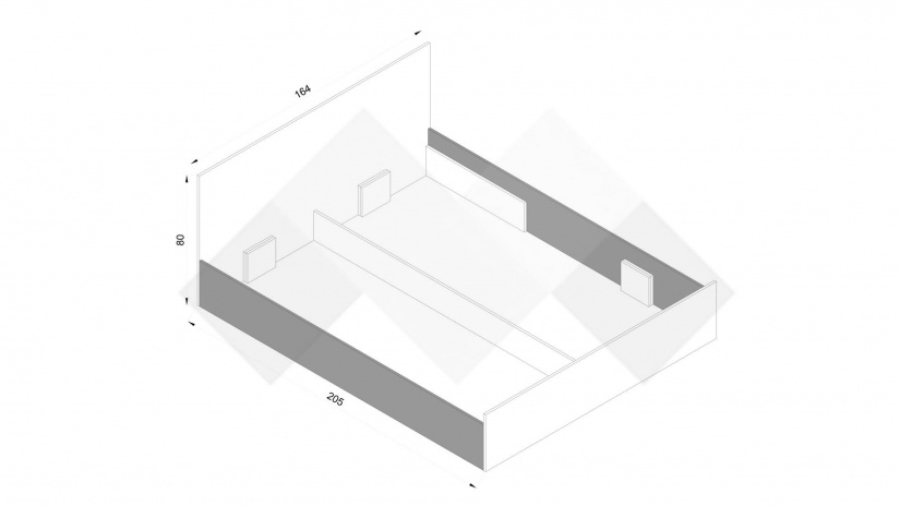 Спалня 160/200 Спирит с включен матрак Бонел 160/200 малта с антрацит - изглед 2 - МебелМаг Спалня 160/200 Спирит с включен матрак Бонел 160/200 малта с антрацит - изглед 2