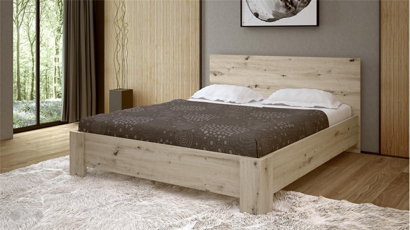 Спалня 160/200 Верона с включен матрак Бонел 160/200 дъб артисан - изглед 1 - МебелМаг Спалня 160/200 Верона с включен матрак Бонел 160/200 дъб артисан - изглед 1