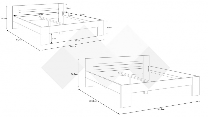 Спалня 180/200 Виндук с включен матрак Бонел 180/200 бял - изглед 5