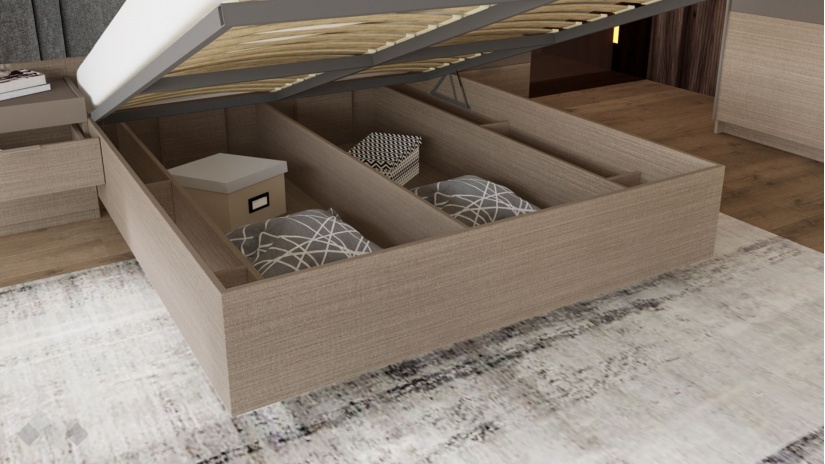 Спалня 160/200 Захир с включен матрак Бонел 160/200 мока с лате - изглед 2 - МебелМаг Спалня 160/200 Захир с включен матрак Бонел 160/200 мока с лате - изглед 2