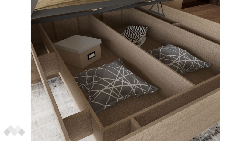 Спалня 160/200 Захир с включен матрак Бонел 160/200 мока с лате - изглед 3 - МебелМаг Спалня 160/200 Захир с включен матрак Бонел 160/200 мока с лате - изглед 3