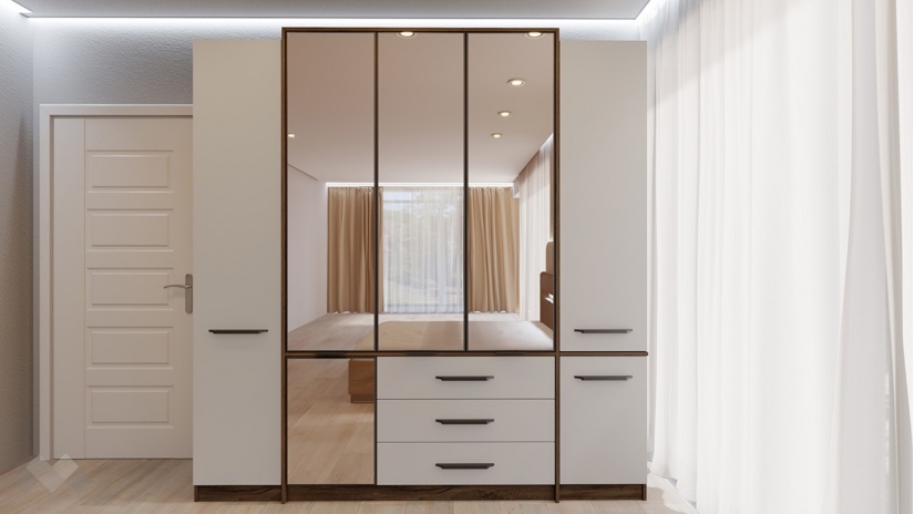 Спален комплект Норел кафяв дъб пиемона със сатен и графит - изглед 5