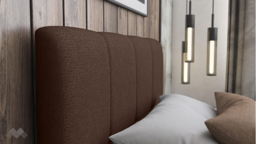 Тапицирано легло 90/200 Коко с включен матрак Бонел 90/200 кафяв - изглед 3