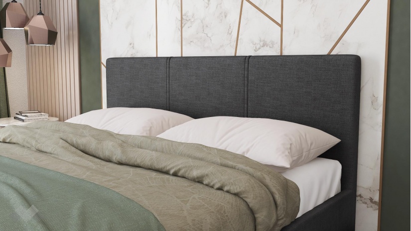 Тапицирана спалня 160/200 Алекса с включен матрак Бонел 160/200 графит - изглед 5 - МебелМаг Тапицирана спалня 160/200 Алекса с включен матрак Бонел 160/200 графит - изглед 5