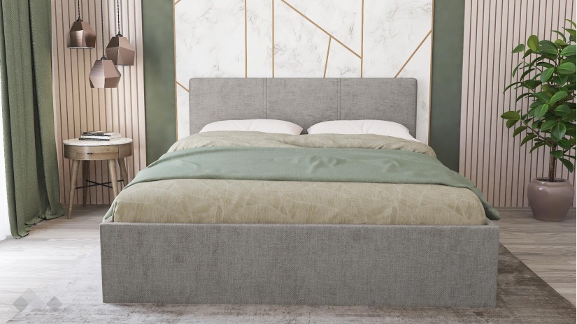 Тапицирана спалня 160/200 Алекса с включен матрак Бонел 160/200 сив - изглед 2 - МебелМаг Тапицирана спалня 160/200 Алекса с включен матрак Бонел 160/200 сив - изглед 2