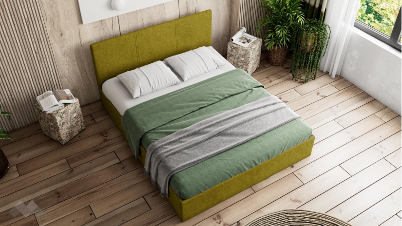 Тапицирана спалня 160/200 Алекса с включен матрак Бонел 160/200 зелен - изглед 3 - МебелМаг Тапицирана спалня 160/200 Алекса с включен матрак Бонел 160/200 зелен - изглед 3