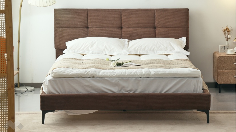 Тапицирана спалня 160/200 Аленя с включен матрак Sleep Nuvia 160/200 кафяв - изглед 2