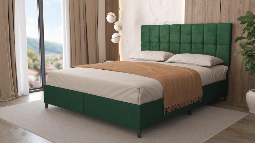 Боксспринг легло 160/200 Ализе с включен матрак Sleep Nuvia 160/200 тъмно зелен - изглед 1